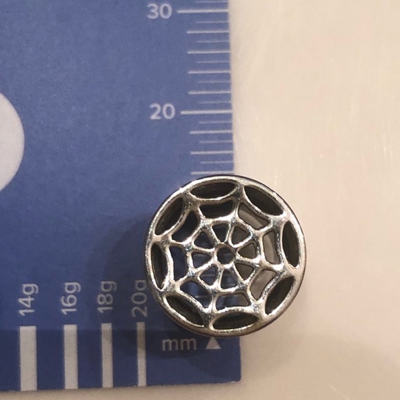 *6 for $10!* Silver Spiderweb Spider Single Flare Plugs Goth 10.9 / 11 mm / 7/16 - Picture 5 of 6